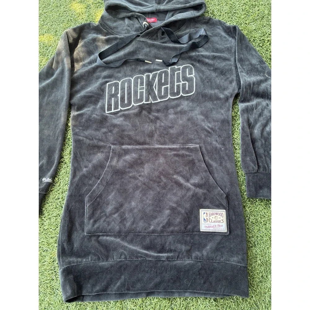 Mitchell & Ness Women's Houston Rockets Extra Long Velvet Feel Jacket Size Small